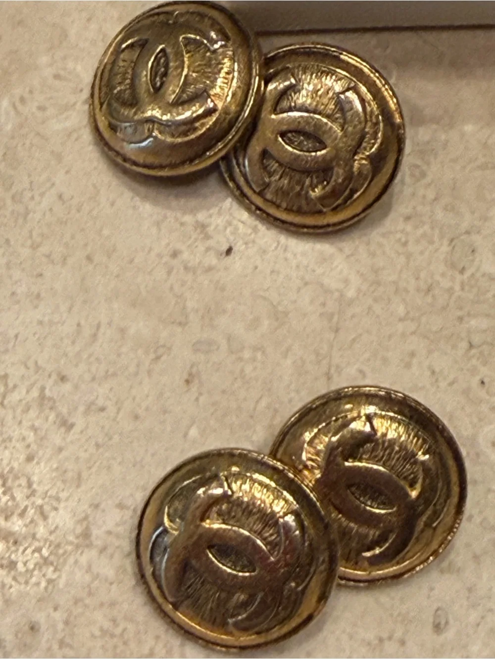 CHANEL Gold-Tone Men's Cufflinks with Logo